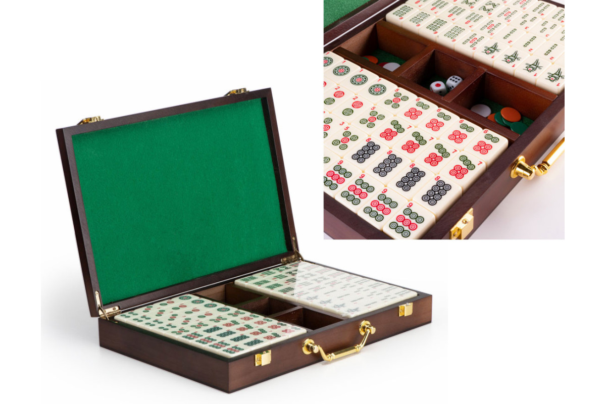 Mahjong tuiles 30x22mm boîte bois