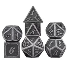 Dés Métal - Lot de 7 dés (14mm) - Shiny Silver