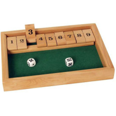 Shut the Box simple 9 clapets (jeu de Trac)
