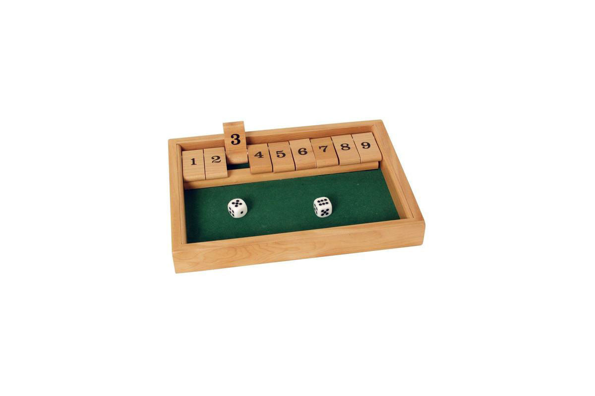 Shut the Box simple 9 clapets (jeu de Trac)