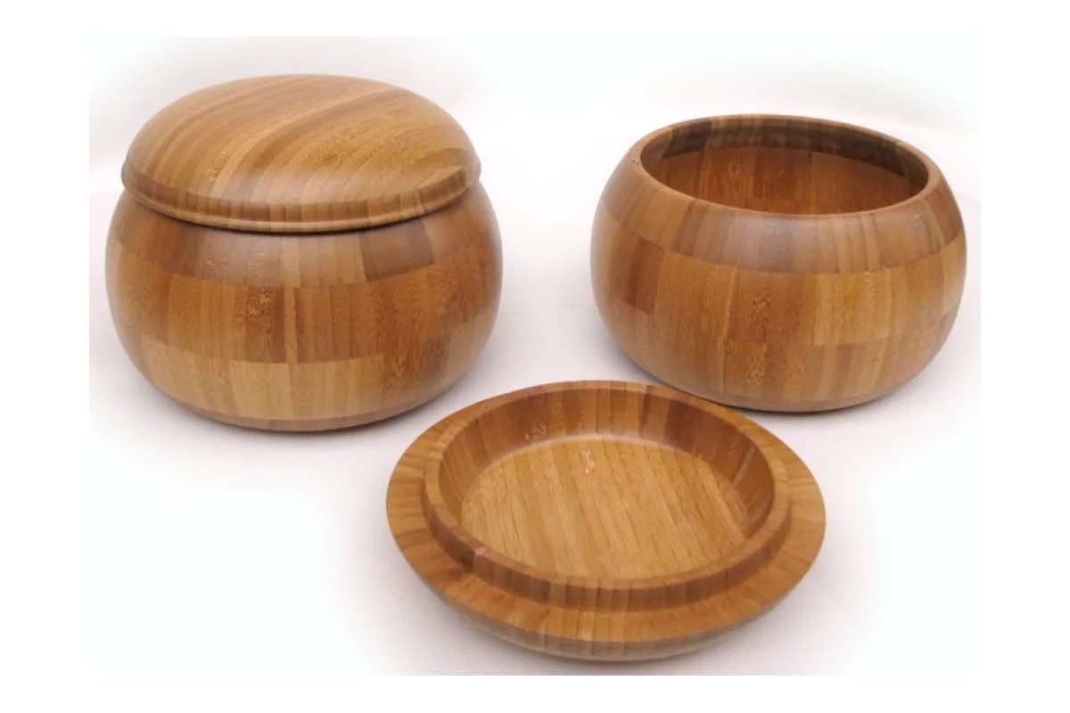 Bols de go bambou couvercle creux