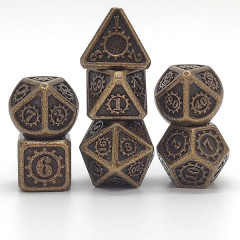 Dés Métal - Lot de 7 dés (14mm) - Gear Bronze