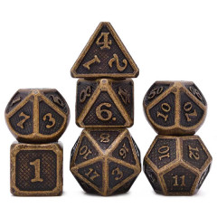 Dés Métal - Lot de 7 dés (14mm) - Solid Gold