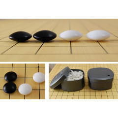 Pierres de Go en verre 8x20mm boites plastiques