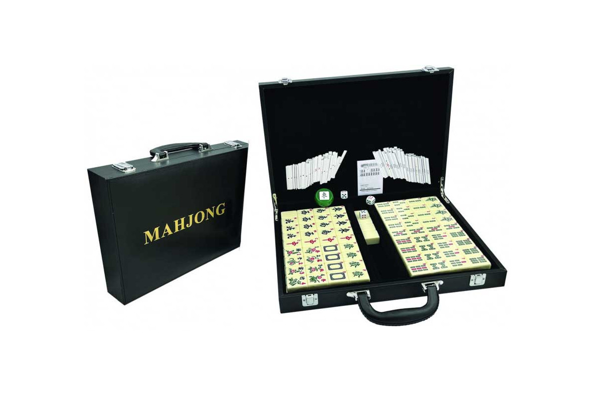 Mahjong grandes tuiles 36x28mm valise noire