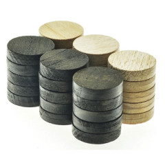 Pions de Backgammon en bois 36mm plats
