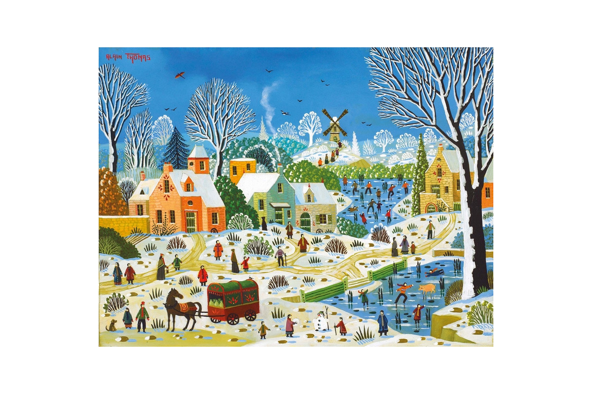 Paysage au moulin - Alain Thomas - puzzle Michèle Wilson 350 pièces