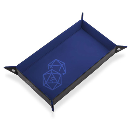 Piste de Dés simili Cuir et Velours - Dé 20 Bleu - Couloir 20x40cm