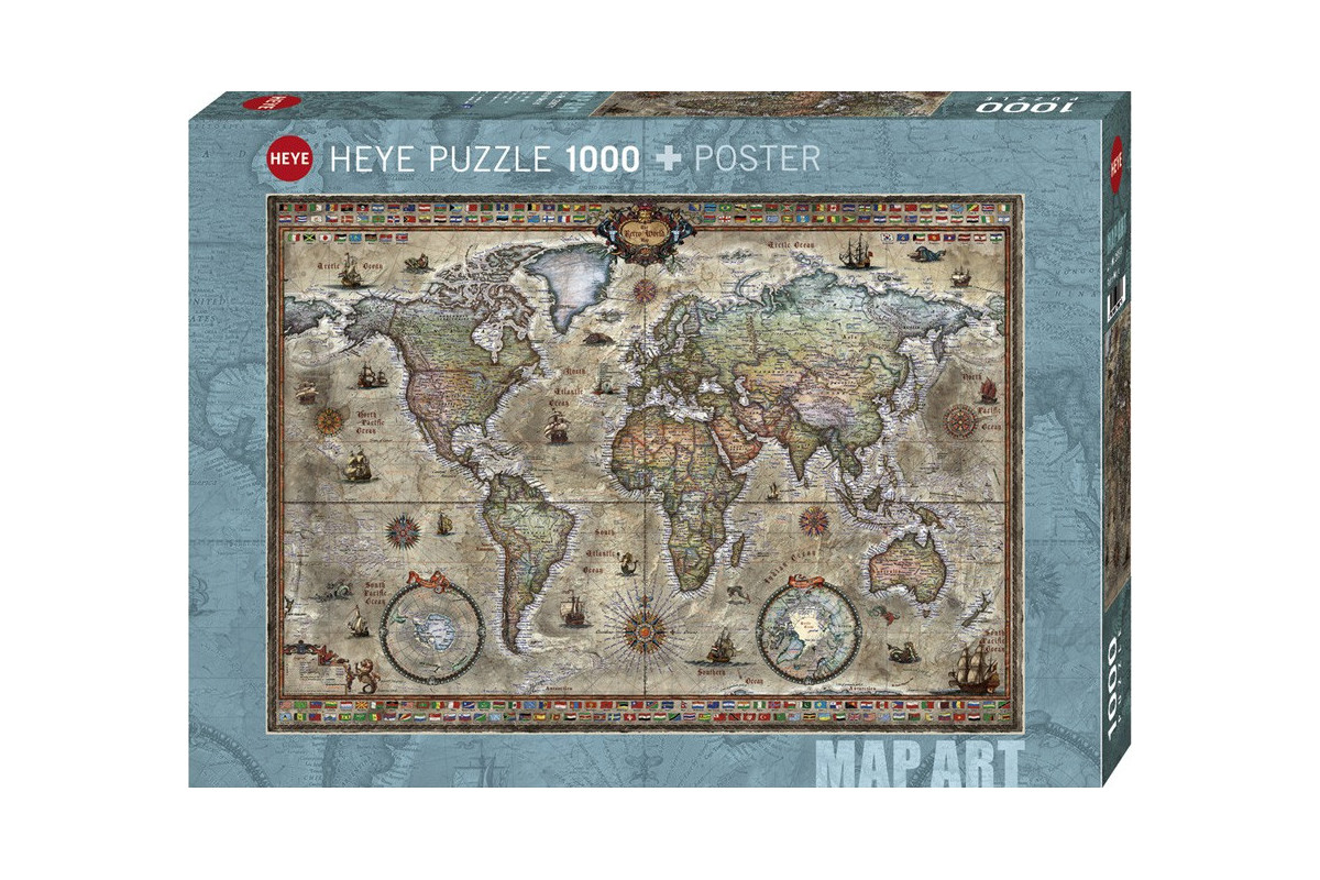Map Art Retro World (1000 Pièces)