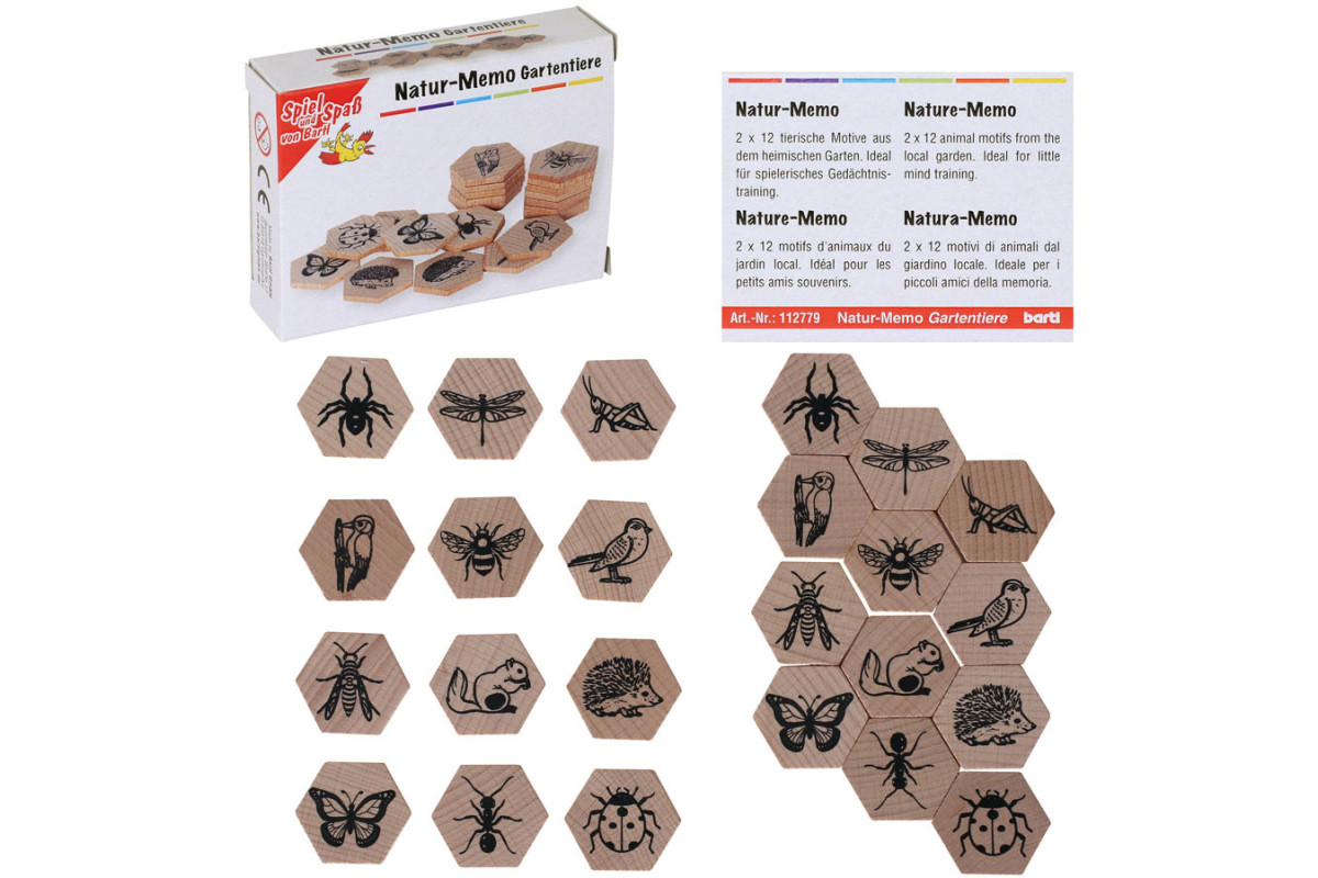 Mémo Nature en bois - les animaux