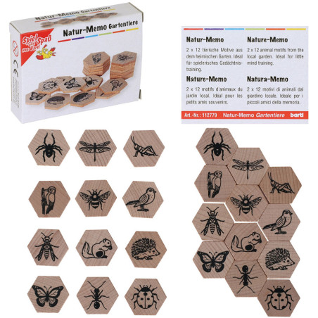 Mémo Nature en bois - les animaux