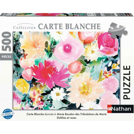 Dahlias et roses / Marie Boudon (500 Pièces)