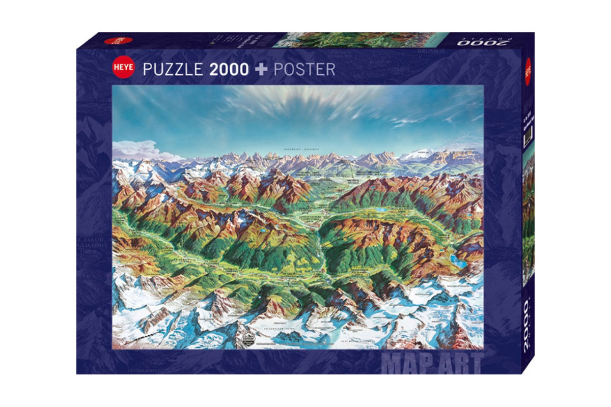 Map Art Montagnes alpines (2000 Pièces)