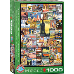 Ancienne affiches : voyagez autour du monde (1000 Pièces)