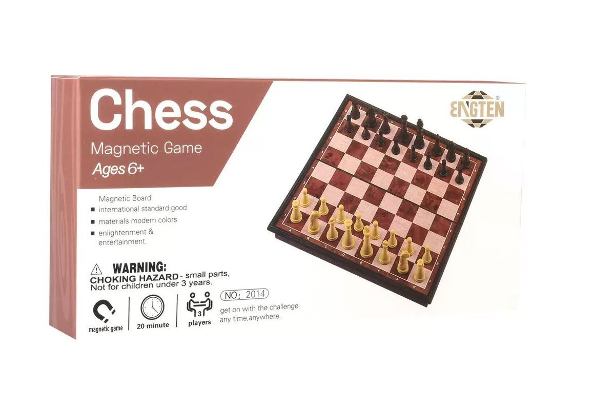 Echecs magnétique 20cm marron / beige lettré