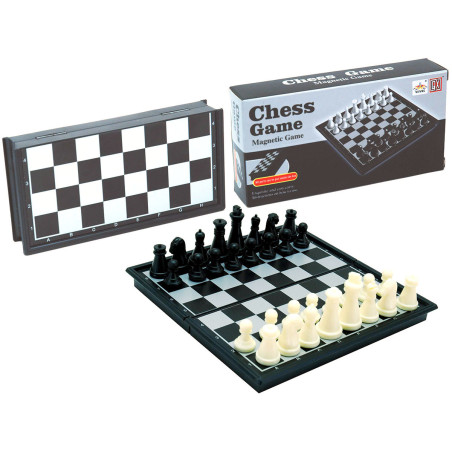 Echecs magnétique 13cm noir / blanc lettré
