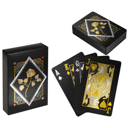 Cartes 100 % plastique Noires / Rose dorée