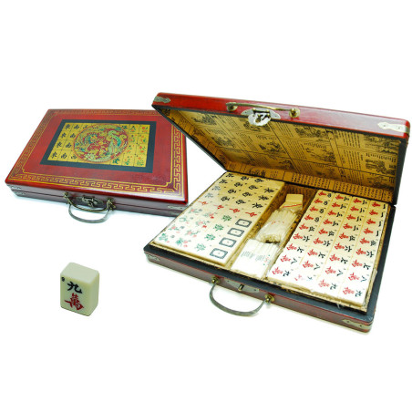 Grand Mahjong tuiles 35x23mm, coffret style ancien