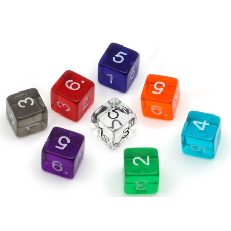 Dé 6 faces numéros (D6n)(5+2)