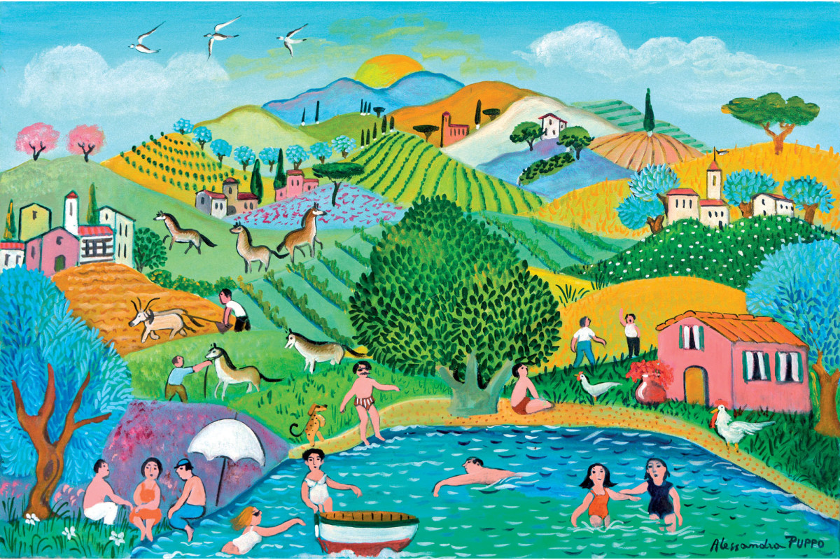 Le petit lac  - Alexandra Puppo - puzzle Michèle Wilson 150 pièces