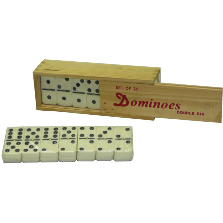 Domino double 6, 7mm boite bois