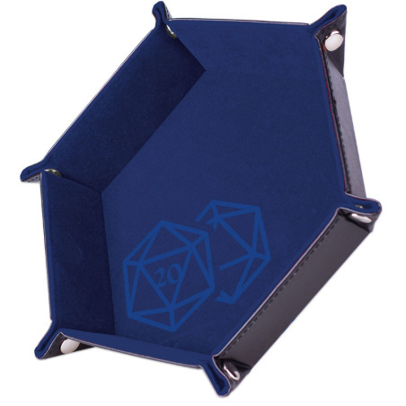 Piste de dés simili Cuir et velours- Bleu foncé 19x19 cm