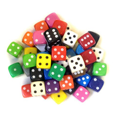 Pack de 6 dés 12mm opaque (5+1)