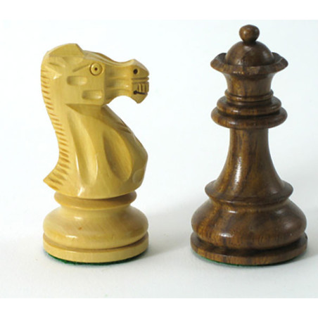 Pièces échecs lestées ProBase 90mm (5) Acacia/Buis