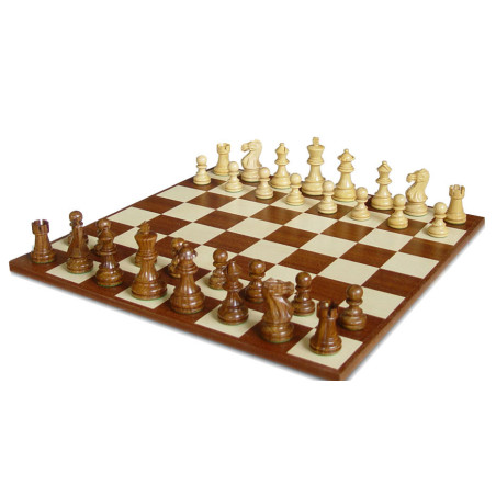 Pièces échecs lestées ProBase 90mm (5) Acacia/Buis