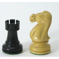 Pièces échecs lestées ProBase 76mm (4) Noir/Buis
