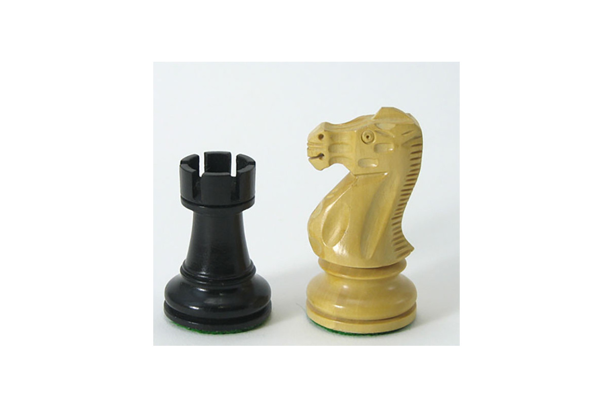 Pièces échecs lestées ProBase 76mm (4) Noir/Buis