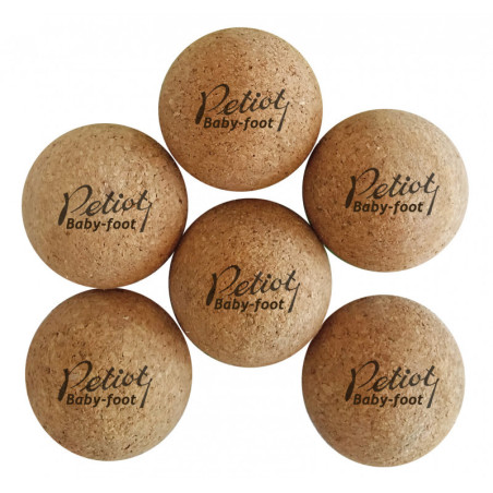 Balles de Babby-Foot en liège (lot de 6)
