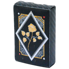 Cartes à jouer Roses 100% plastique noires / dorées