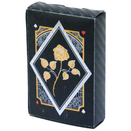Cartes à jouer Roses 100% plastique noires / dorées