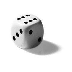 Pack de 6 Dés 16mm blanc (5+1)