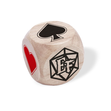 Dé d'atout en bois 3cm coins arrondis (dé belote)
