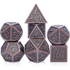 Dés Métal - Lot de 7 dés (14mm) - Outlined Copper