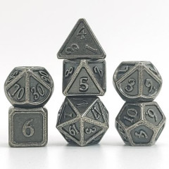 Dés Métal - Lot de 7 dés (14mm) - Solid Nickel