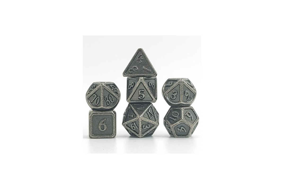 Dés Métal - Lot de 7 dés (14mm) - Solid Nickel