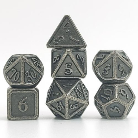 Dés Métal - Lot de 7 dés (14mm) - Solid Nickel