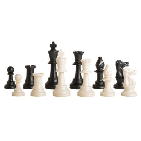 Pièces d'échecs Plastique taille 5 lestées et feutrées