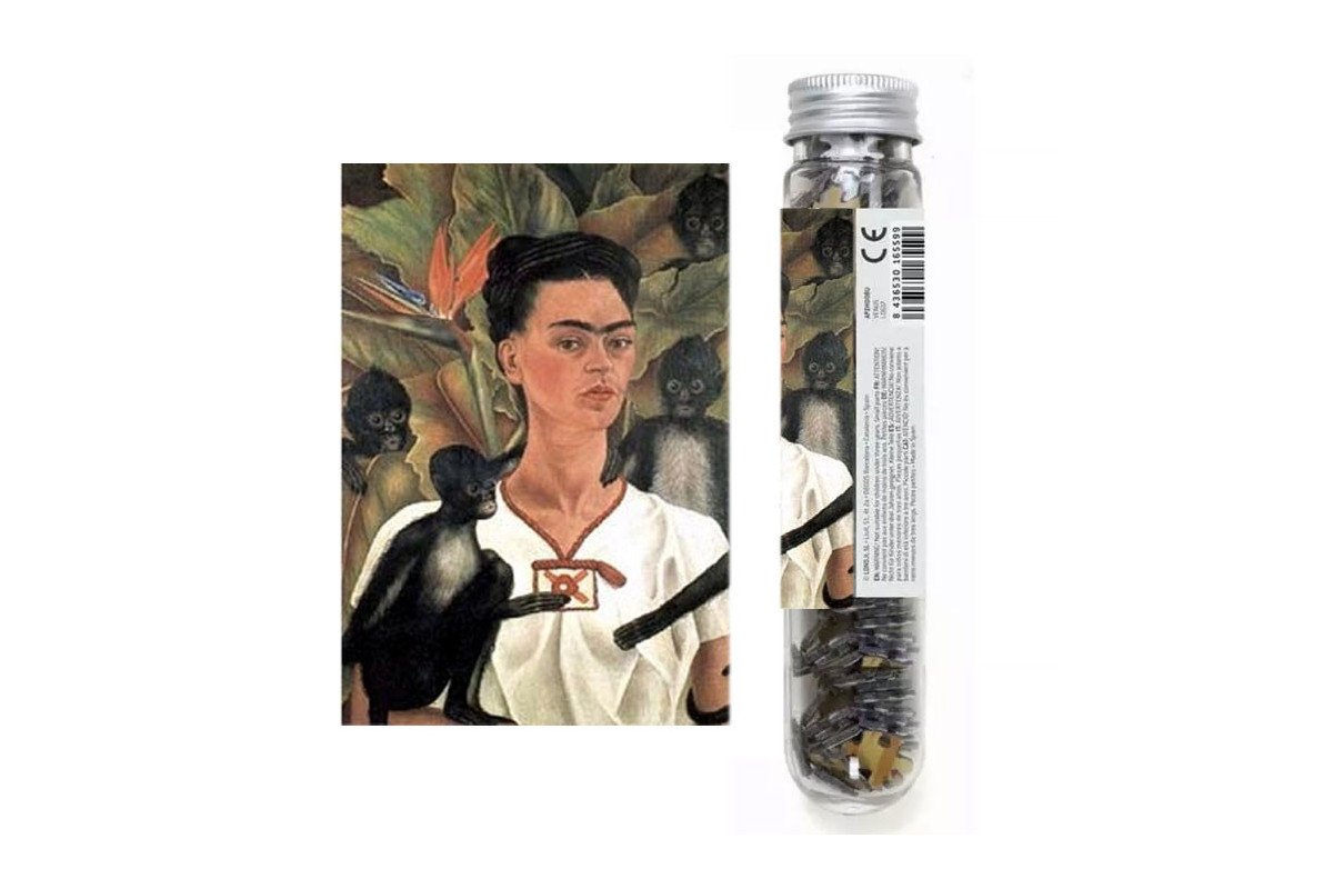Micropuzzle Autoportrait avec des singes - Frida Kahlo