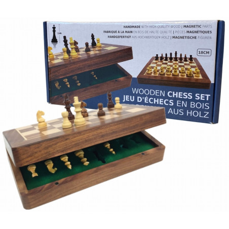 Echecs magnétique pliable 18cm marqueté