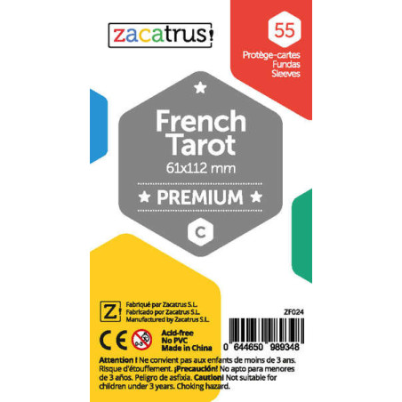 55 Protège cartes 61x112mm french tarot (Zacatrus)