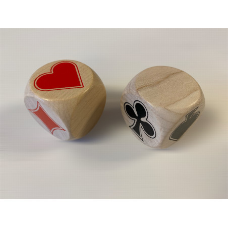 Dé d'atout en bois d'érable (dé belote)