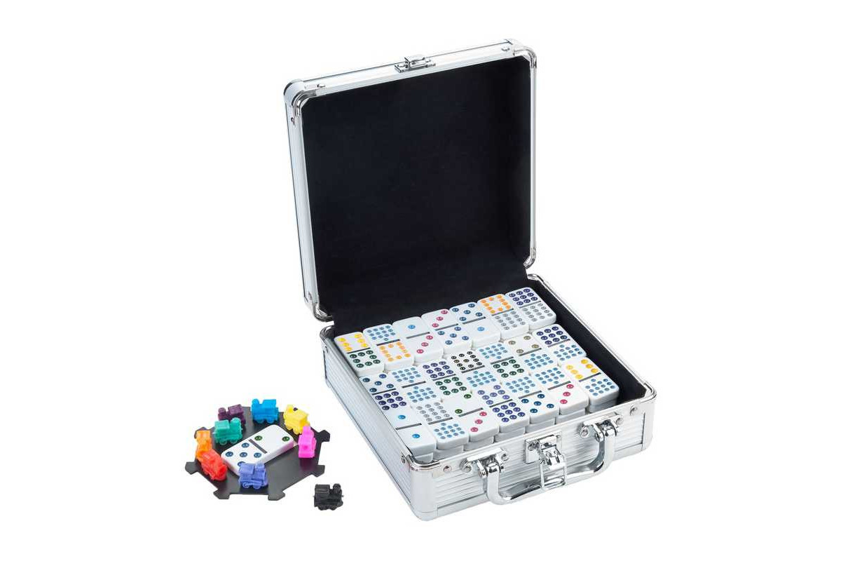 Domino Mexican Train Coffret Alu (Dominos mexicains double 12)