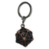 Porte clé D20 Rose Ancien avec 7 mini dés (5mm)