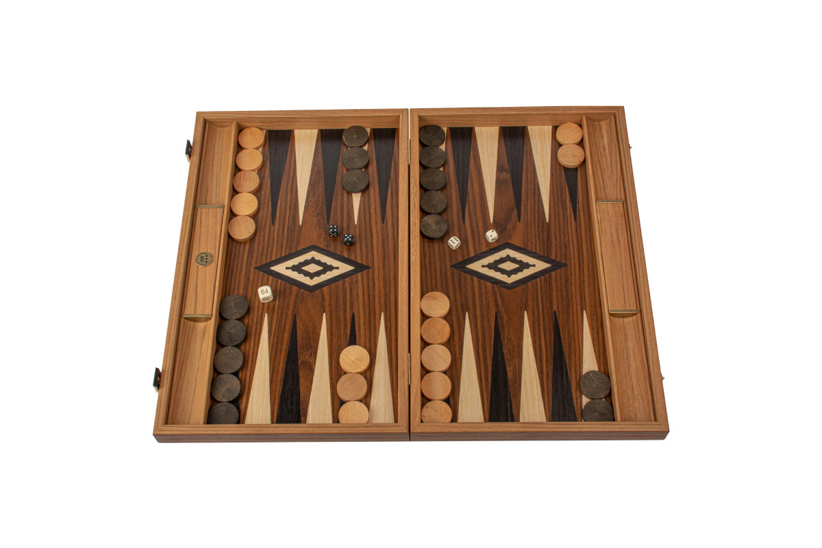 Backgammon en noyer 60cm