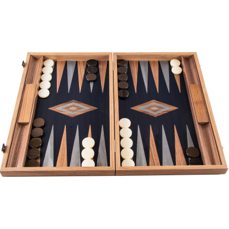 Backgammon Premium Noyer / Chêne sombre 60cm