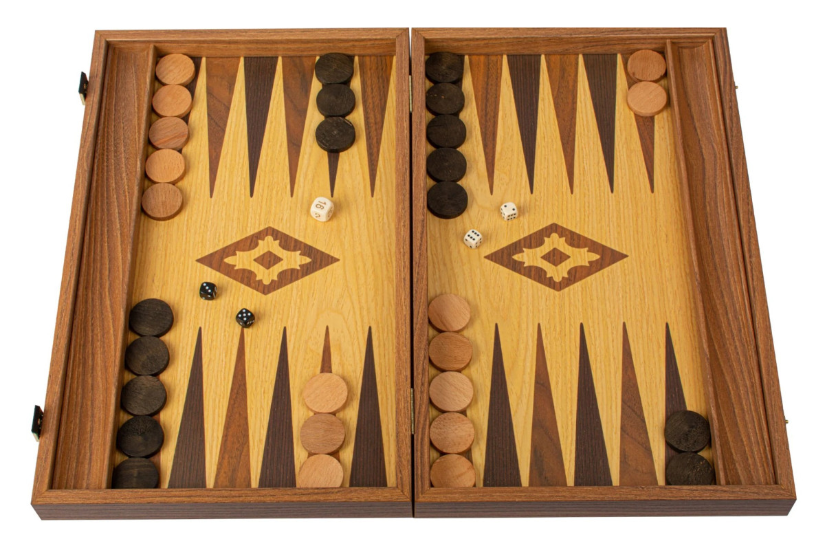 Backgammon aspect chêne 60cm